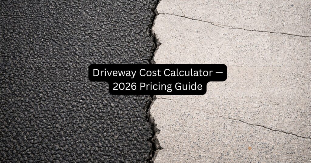 Driveway Cost Calculator — 2026 Pricing Guide for Asphalt, Concrete & Gravel