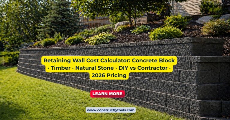 retaining wall cost calculator online
