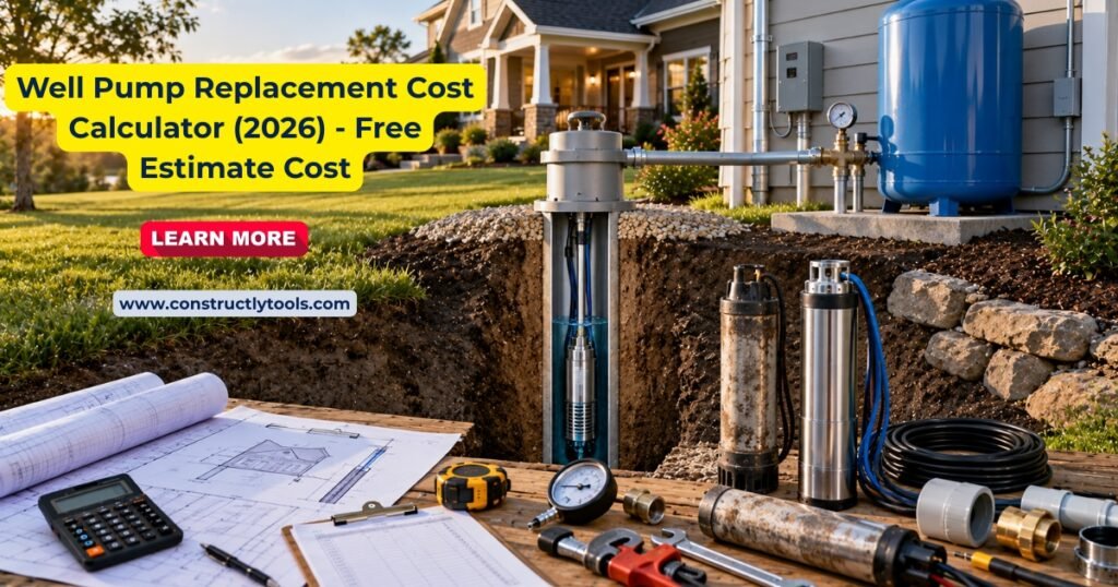Well Pump Replacement Cost Calculator Free Estimate Tool